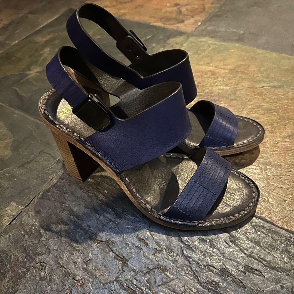 Aerin Blue Leather Heel